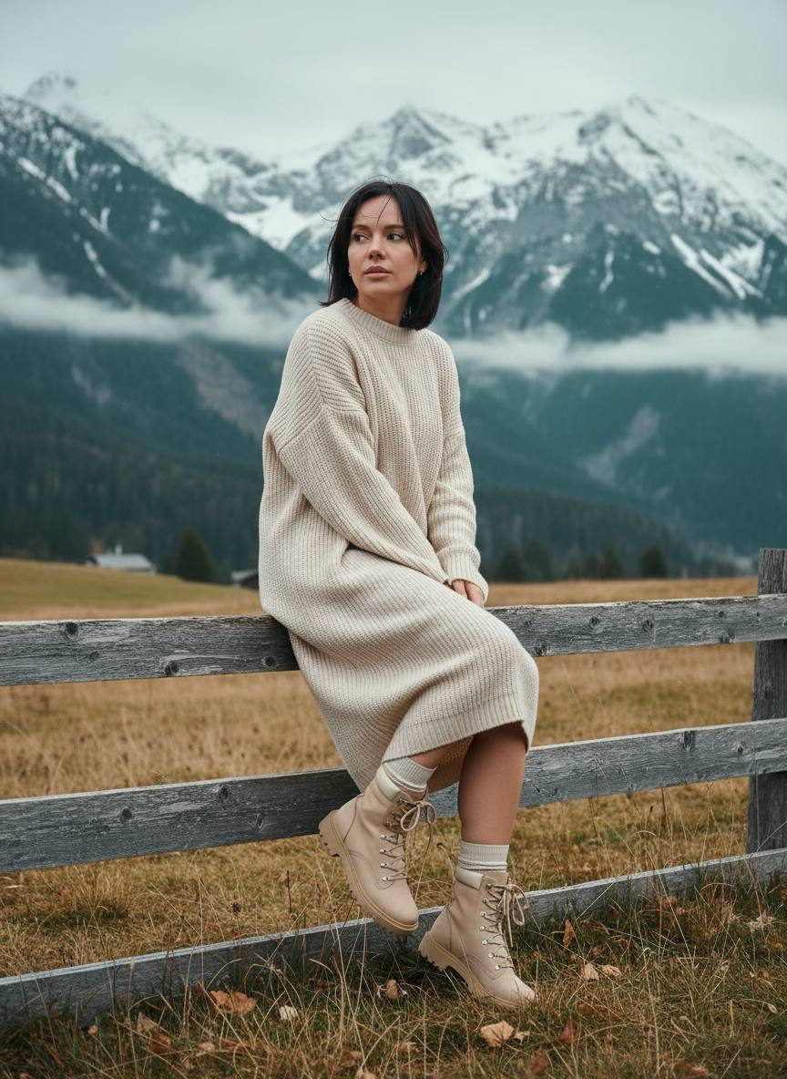 Cozy Alpine Sweater Portrait