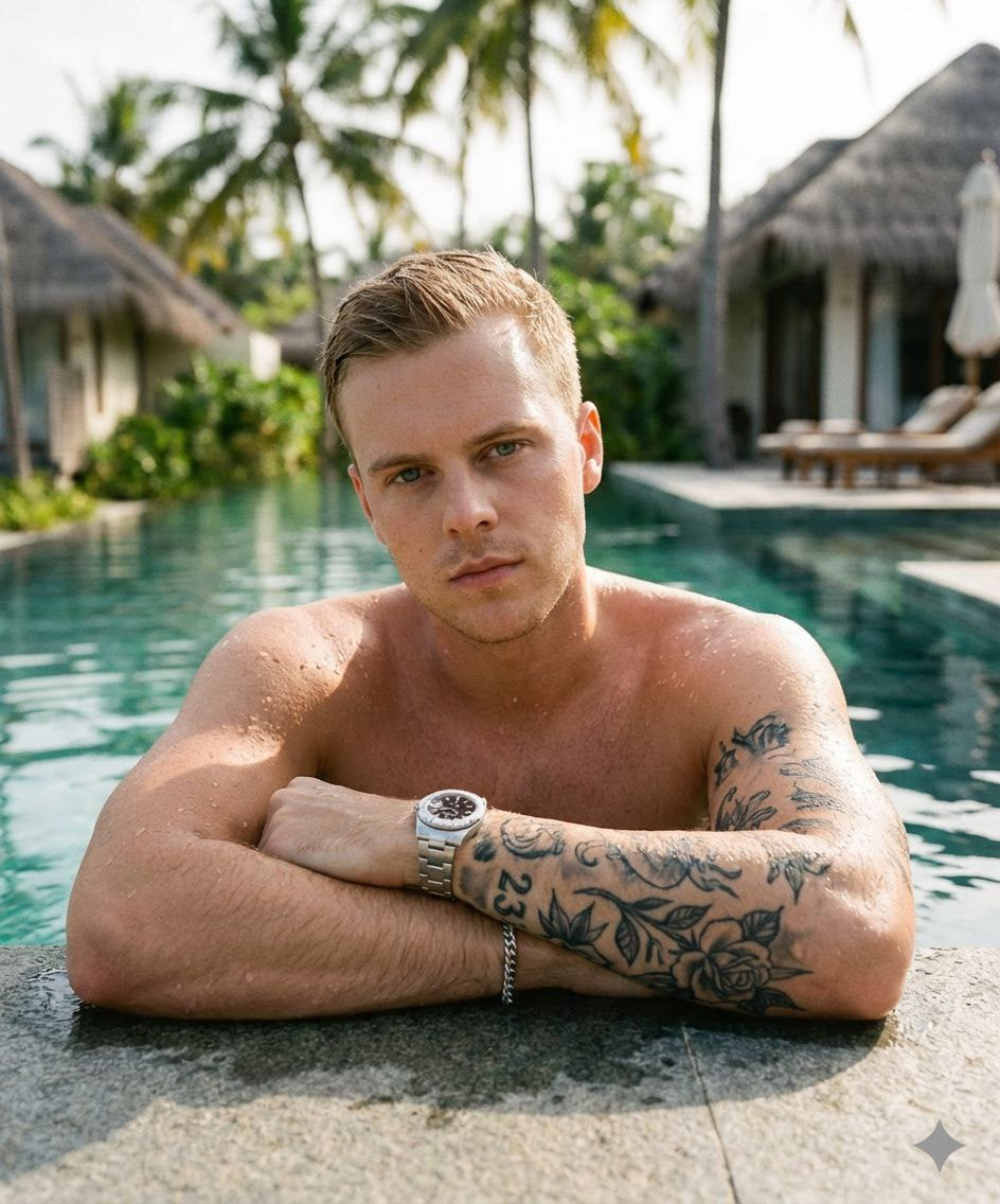 Poolside Cinematic Male Portrait