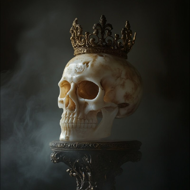 Ivory Crown Skull with Dramatic Lighting