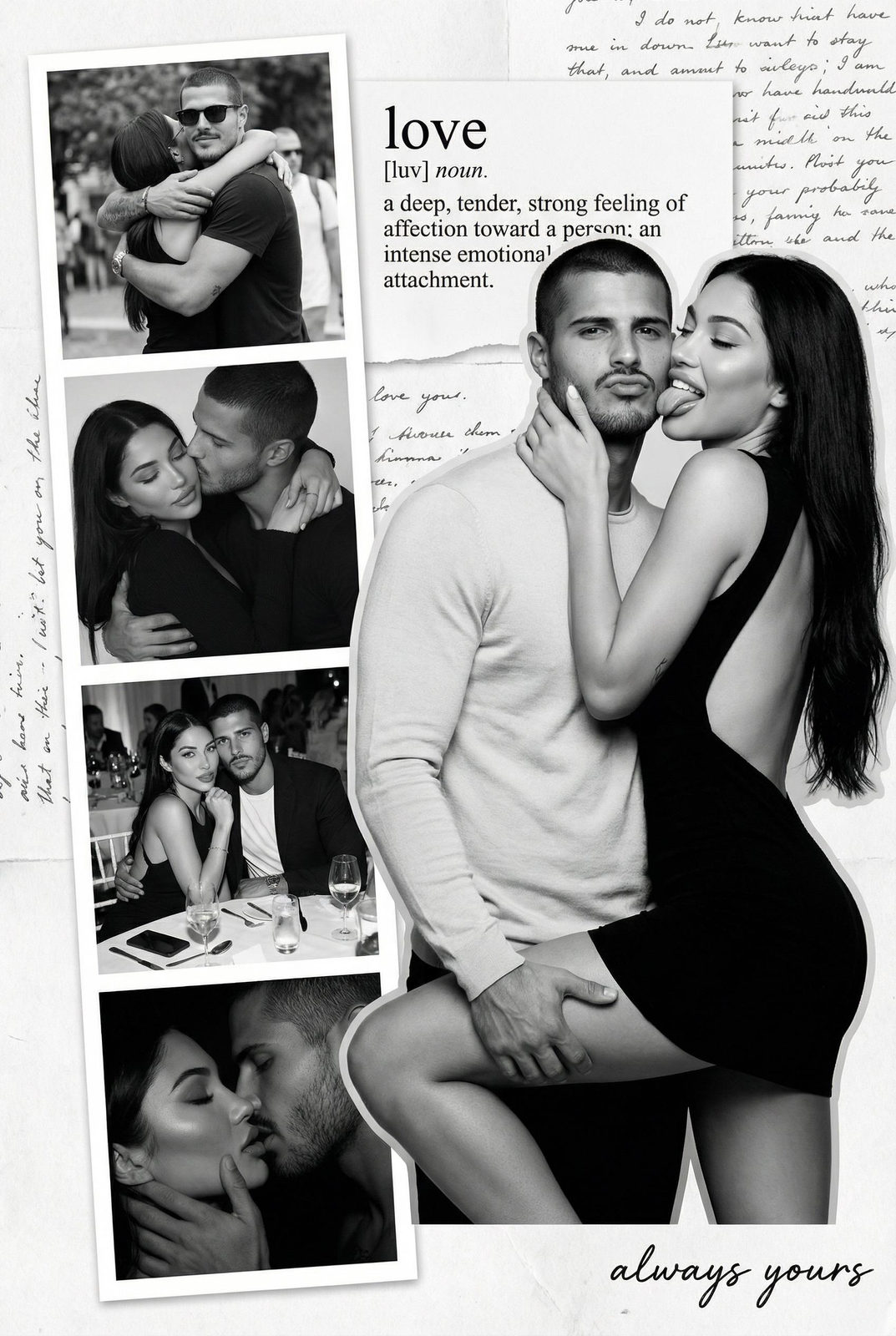 Black-and-White Love Scrapbook Collage