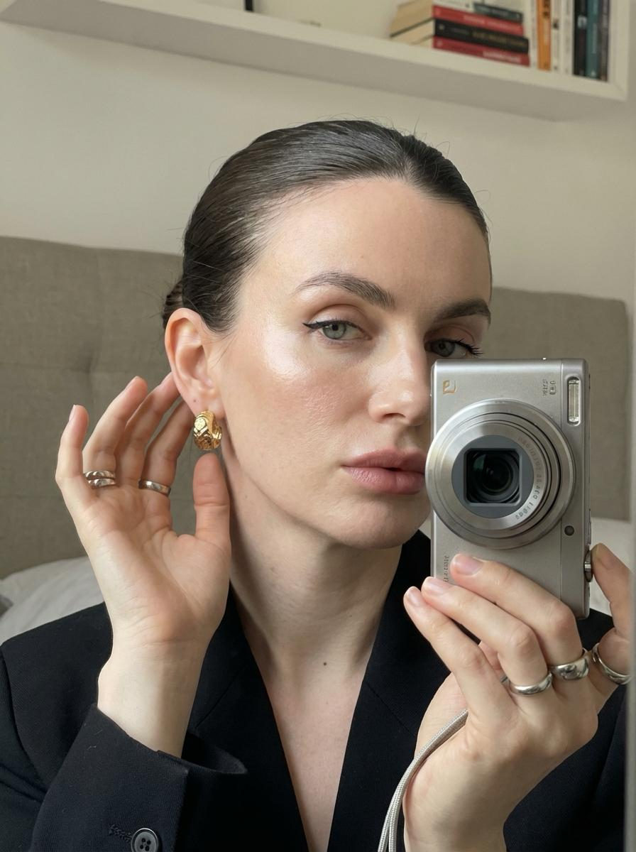 Mirror Selfie With Compact Camera
