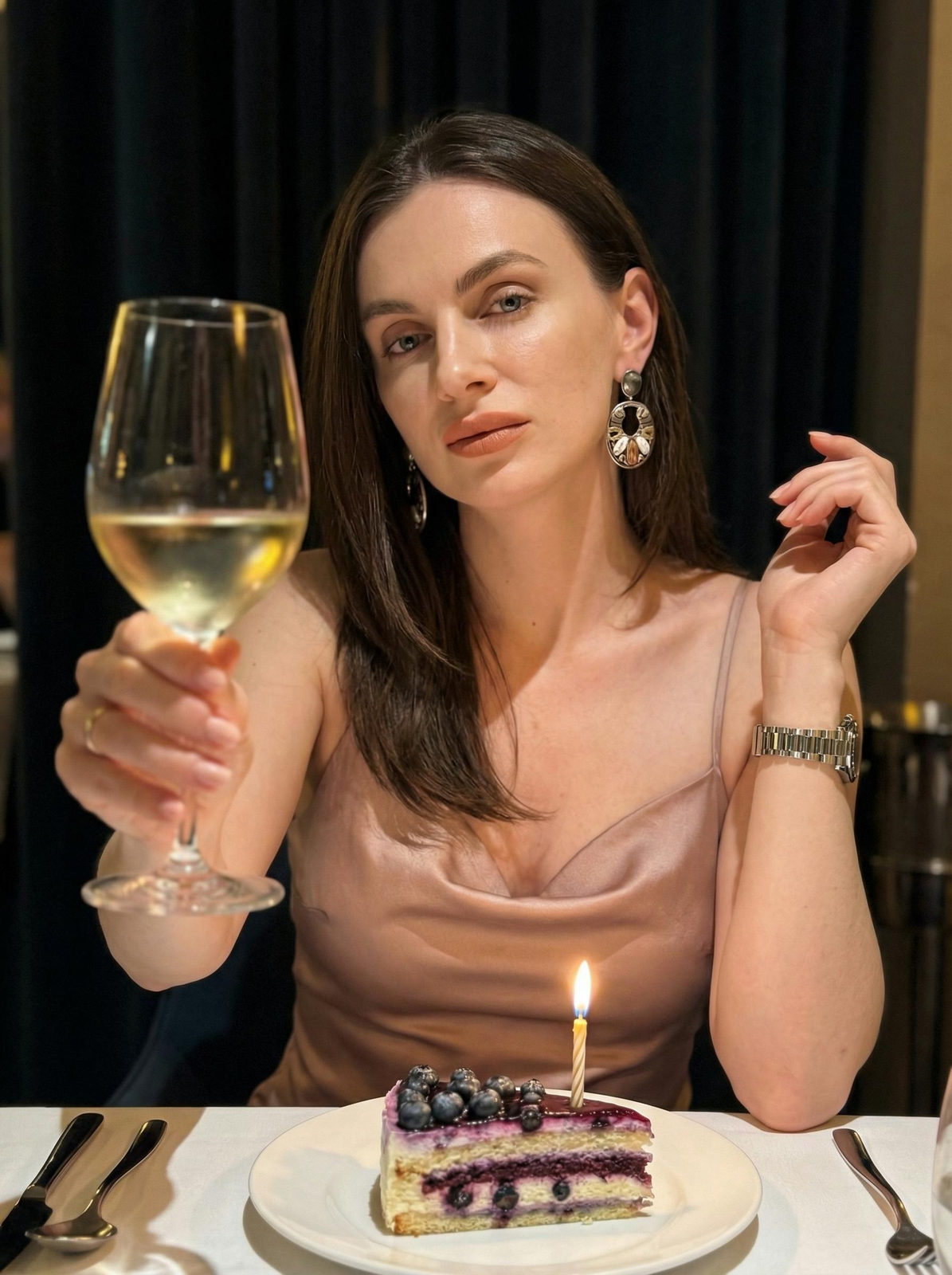 Candlelit Evening Wine Moment