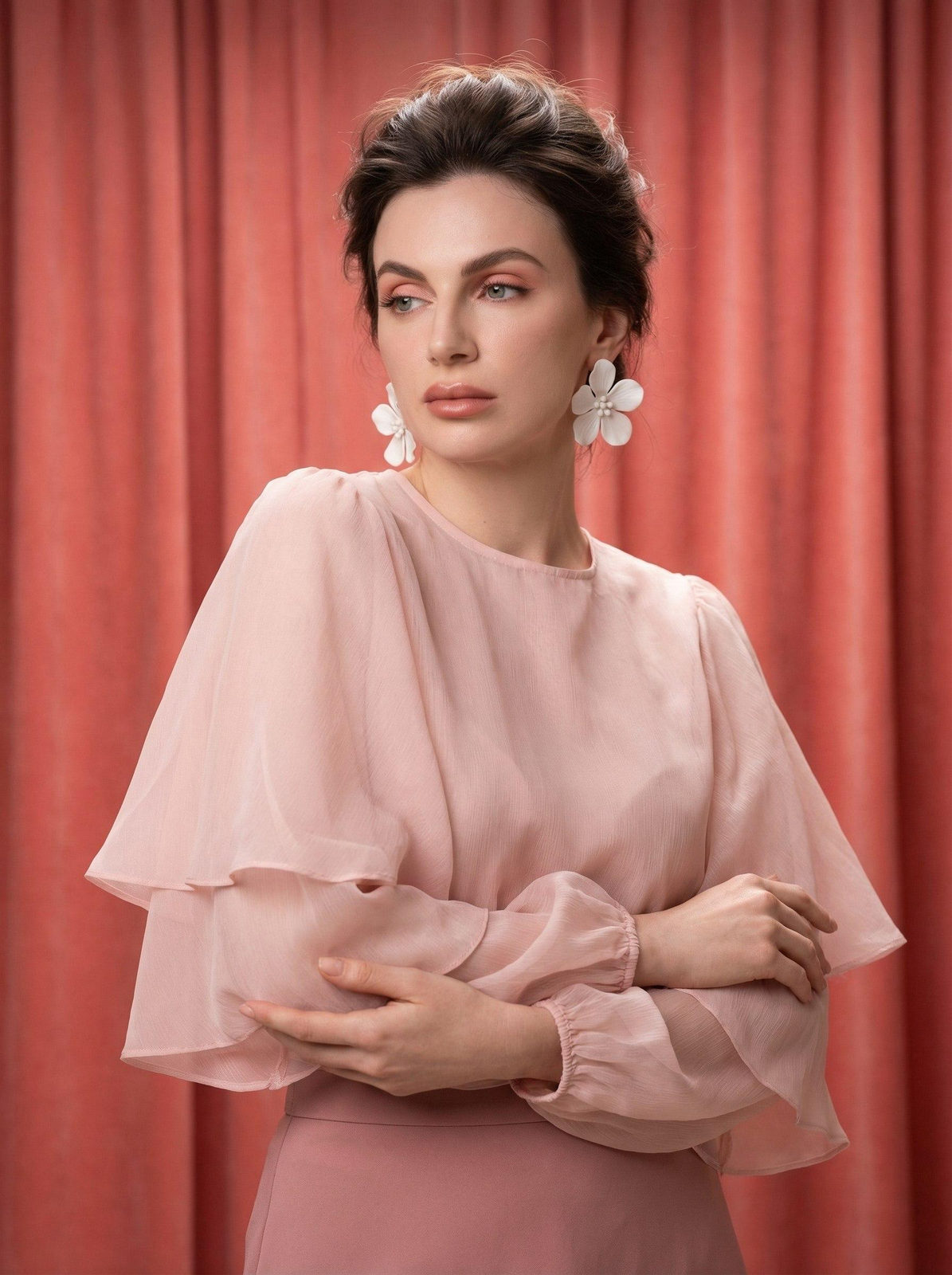 Coral Pink Fashion Portrait