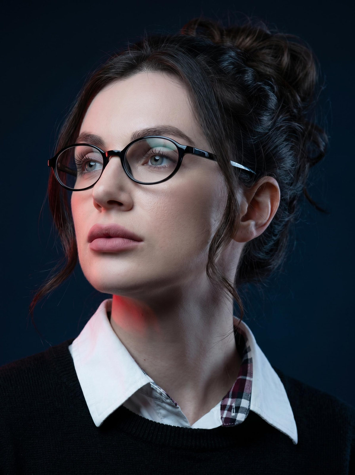 Crimson Halo Studio Portrait