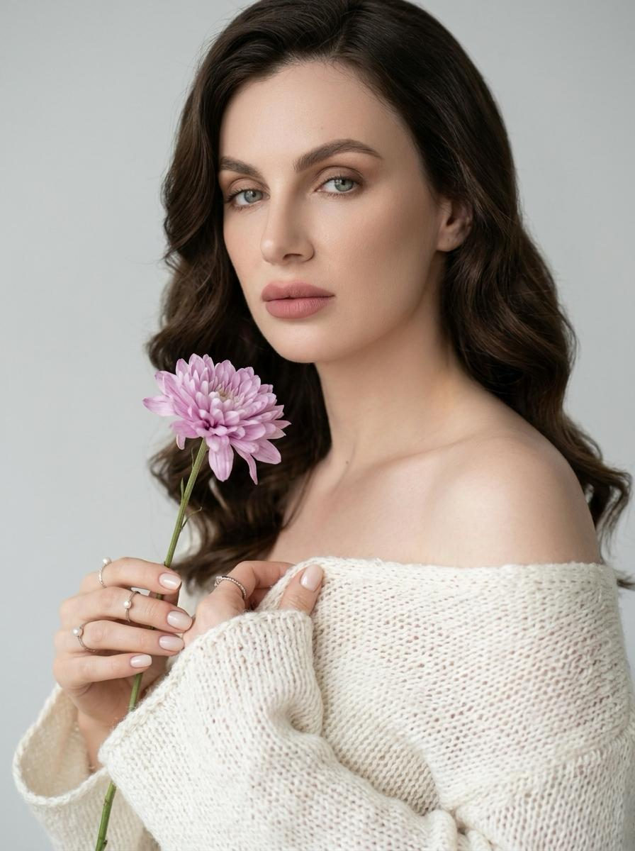 Lilac Flower Knit Portrait