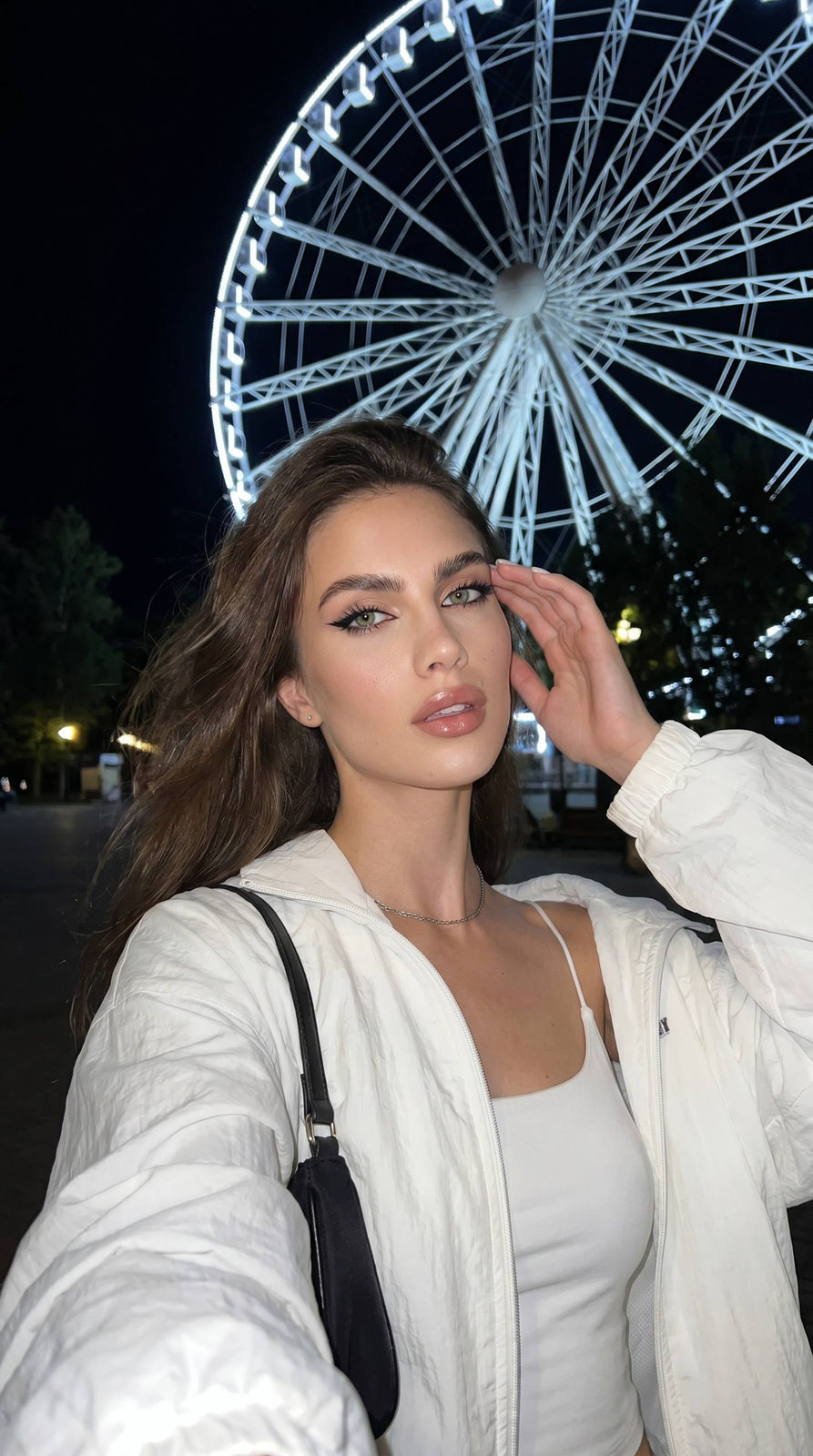 Night Amusement Park Selfie Portrait