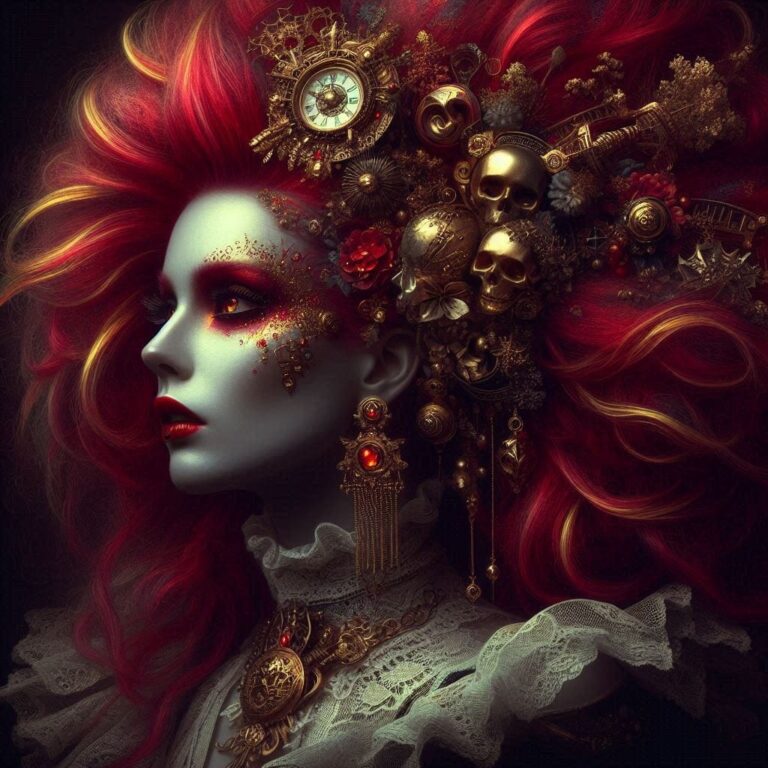 Fantasy Painting Chiaroscuro Steampunk Beauty