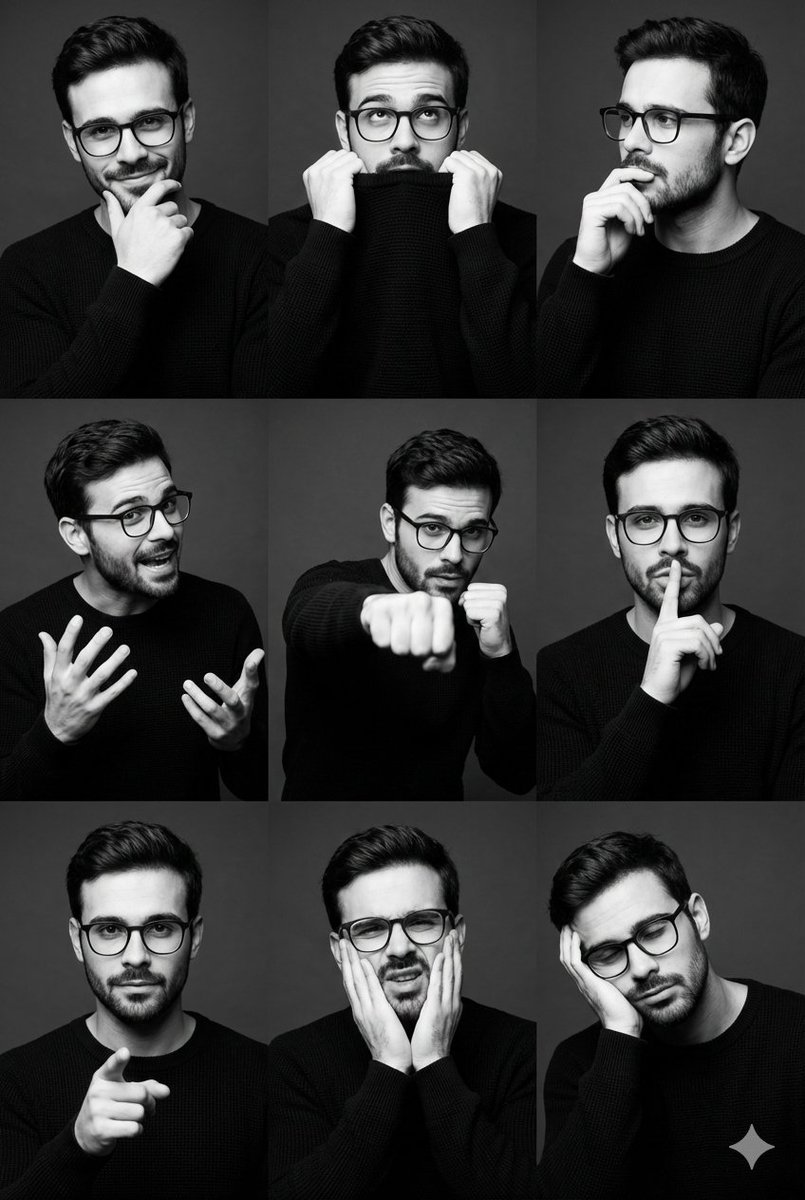 Black and White Men's Portrait