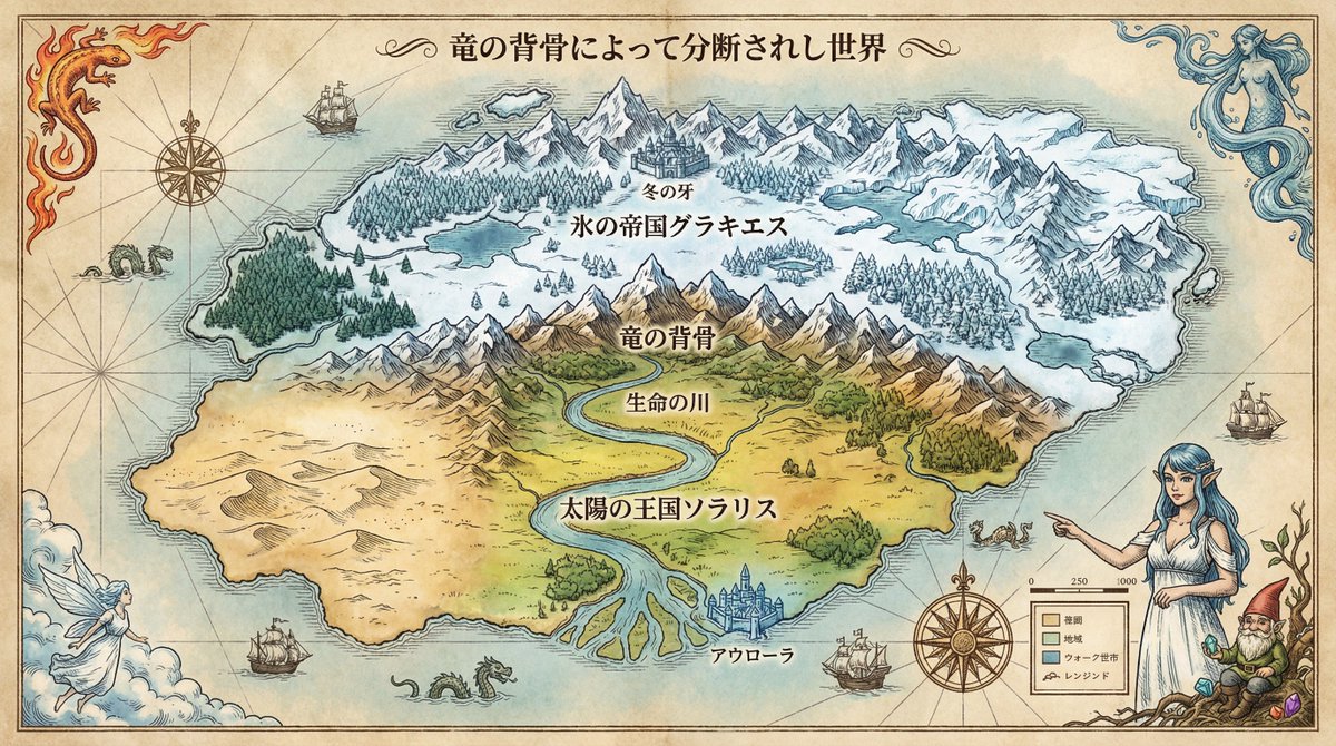 Antique Fantasy World Map Creation