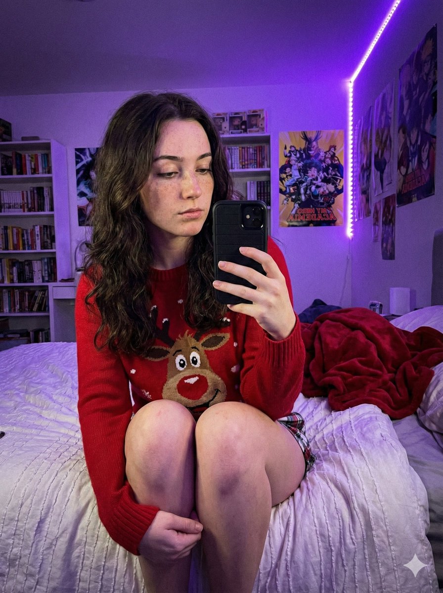 Purple LED Bedroom Selfie Portrait
