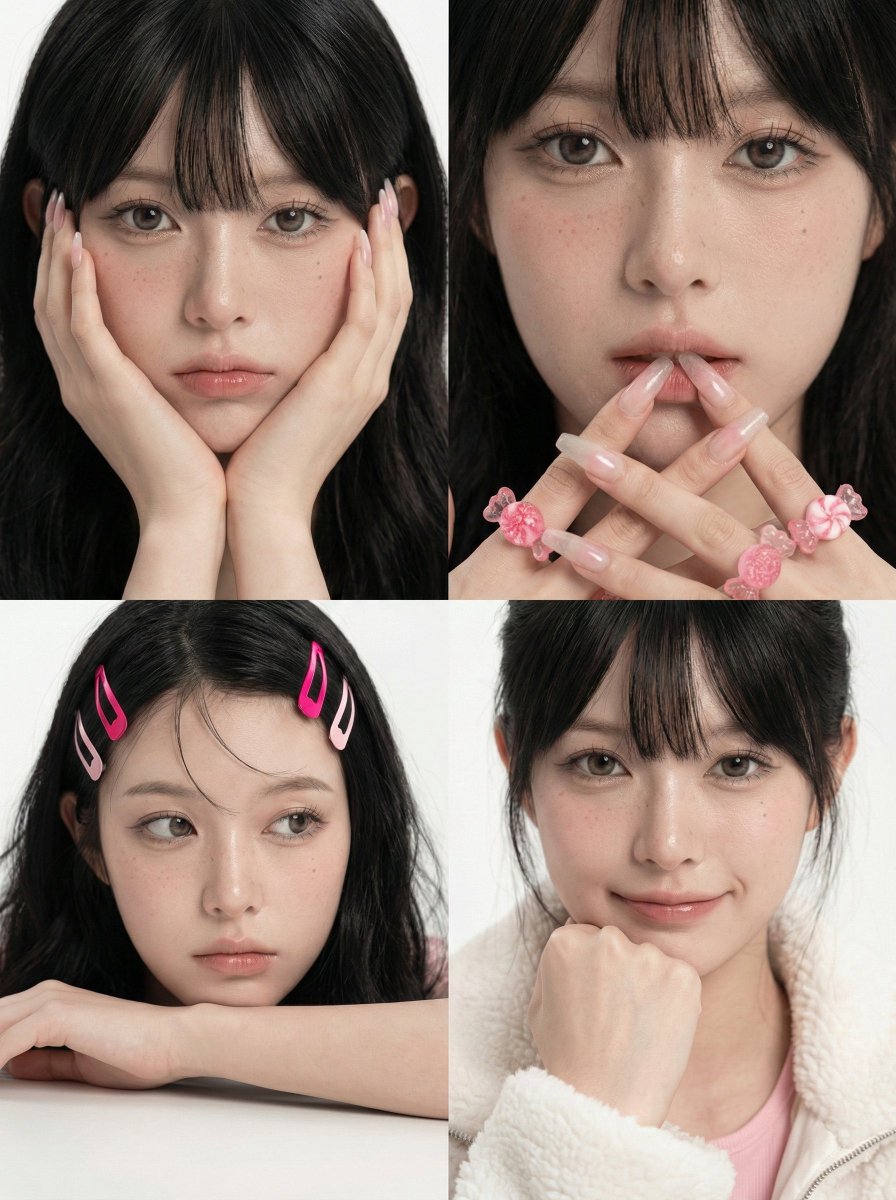 Sweet-Cool Girl Quad Photo Set
