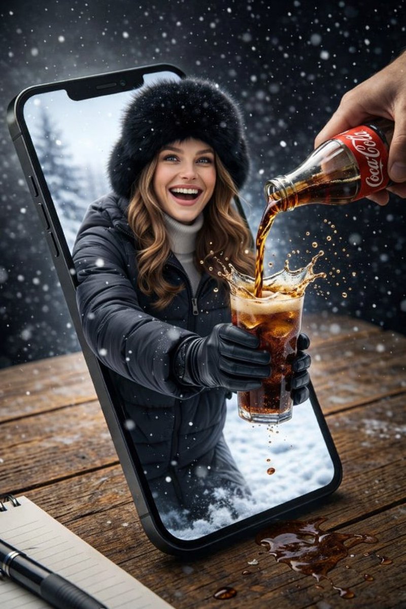 Pepsi Bursting Through Broken Screen