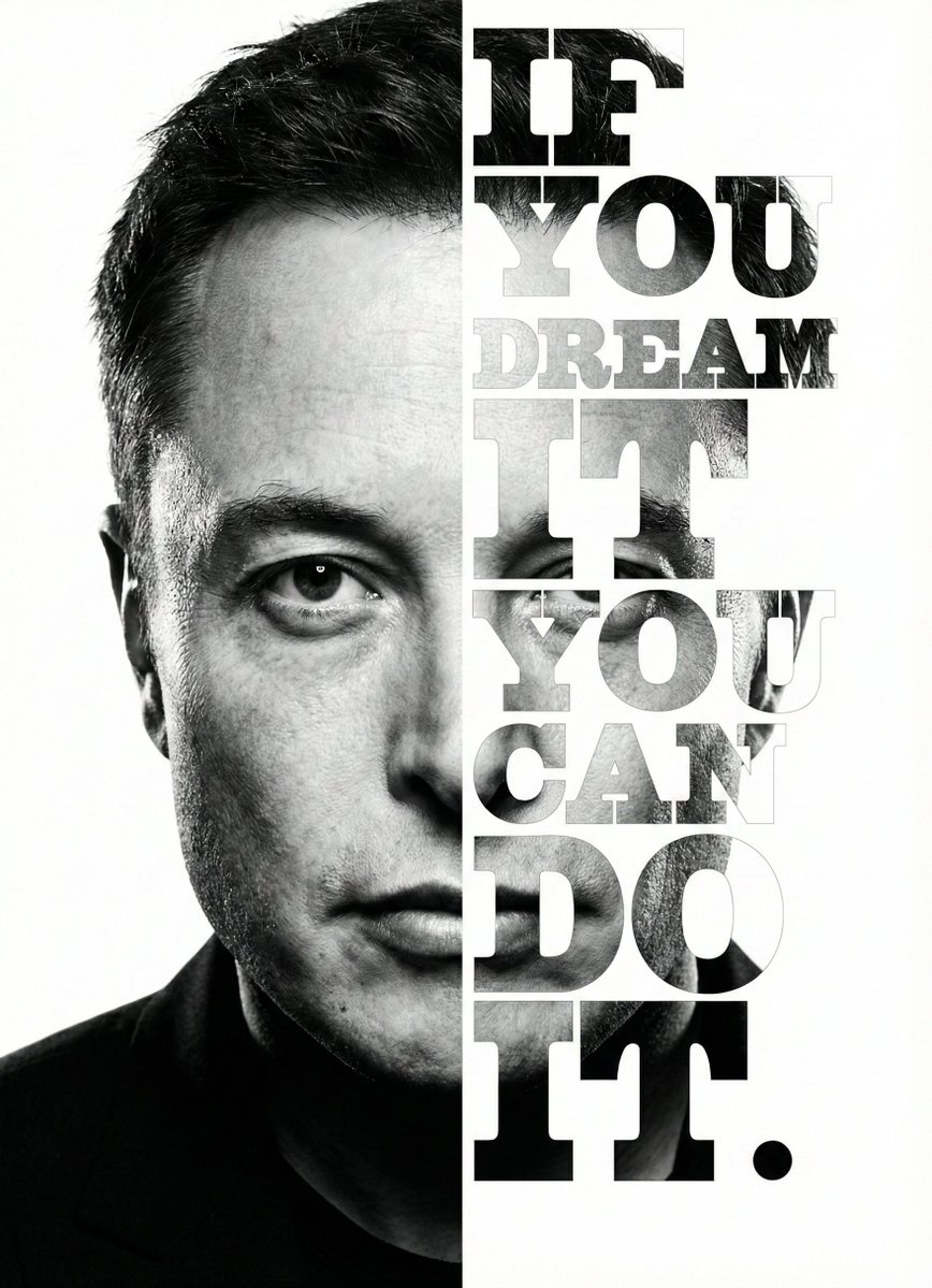 Musk Split Portrait Typography