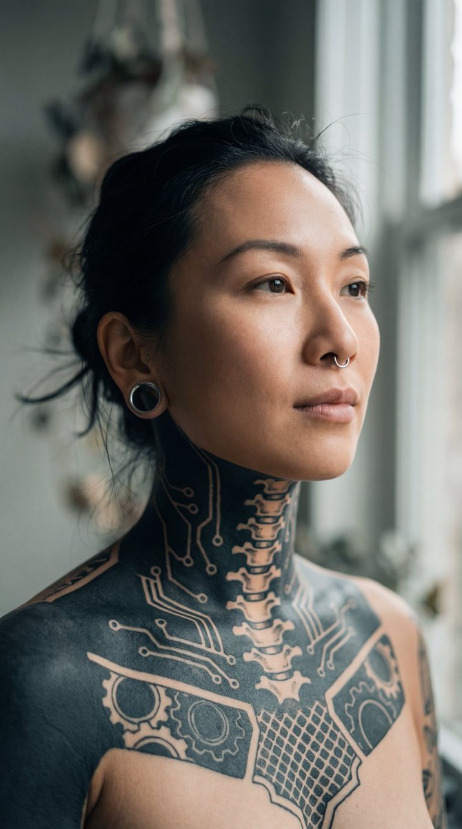 Biomechanical Tattoo Portrait