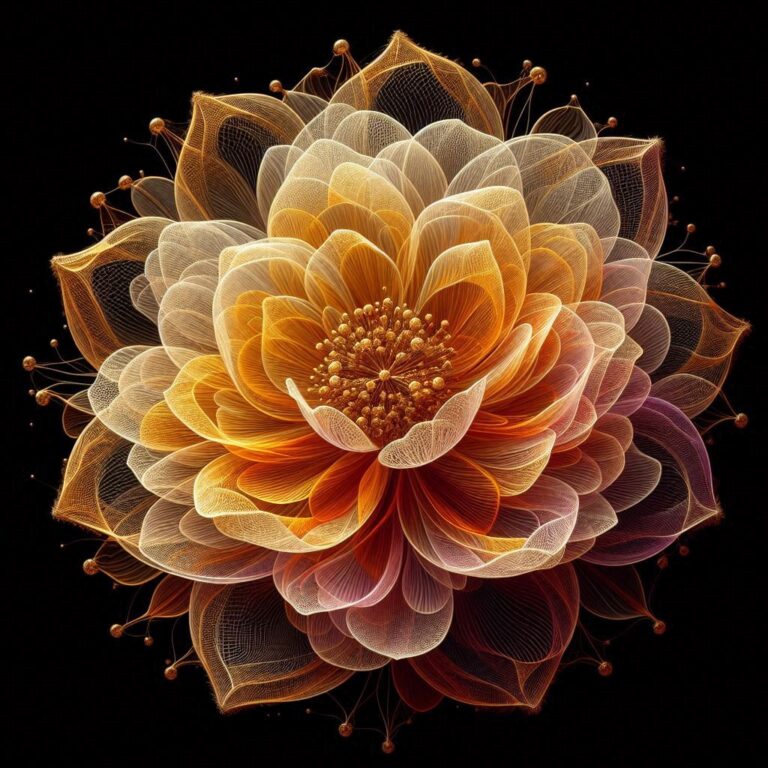 Translucent Petals with Golden Threads