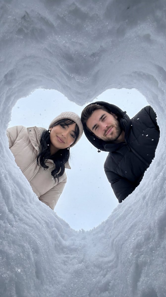 Romantic Winter Snow Heart POV