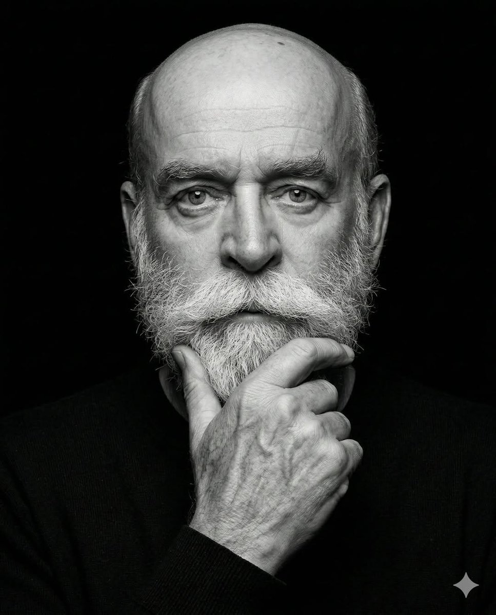 Striking Monochrome Thinker Portrait