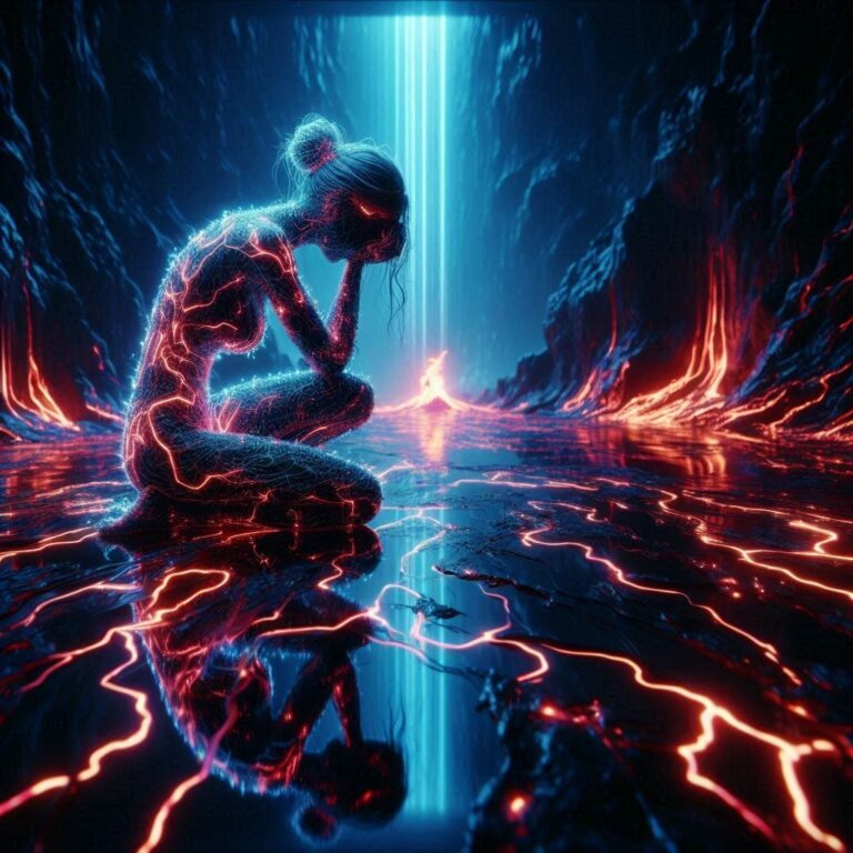 Crying Woman with Lava and Phoenix