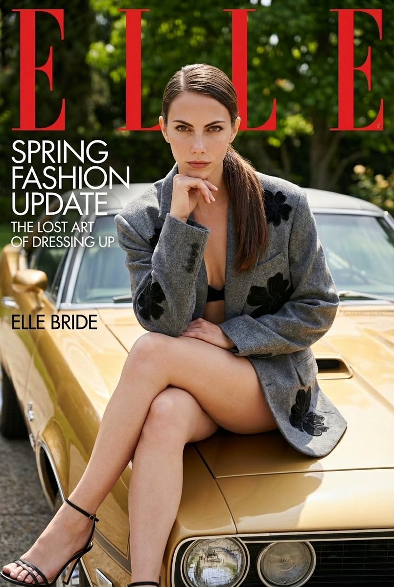 Vintage Car Fashion Magazine Cover