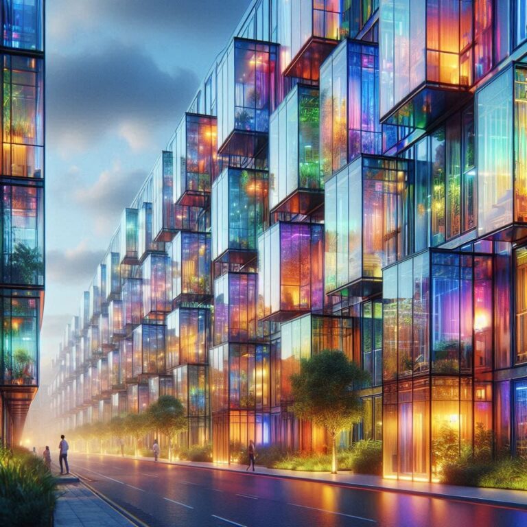 Glass Houses Colorful Street Scene
