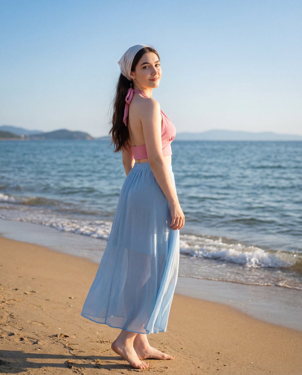 Beach Beauty Looking Back