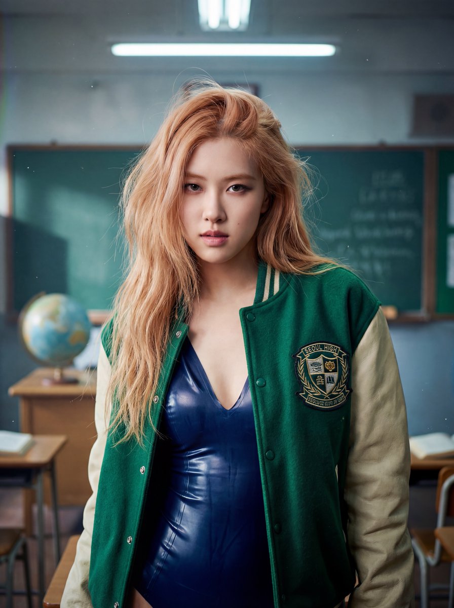 Rosé Retro Varsity Cinematic Portrait