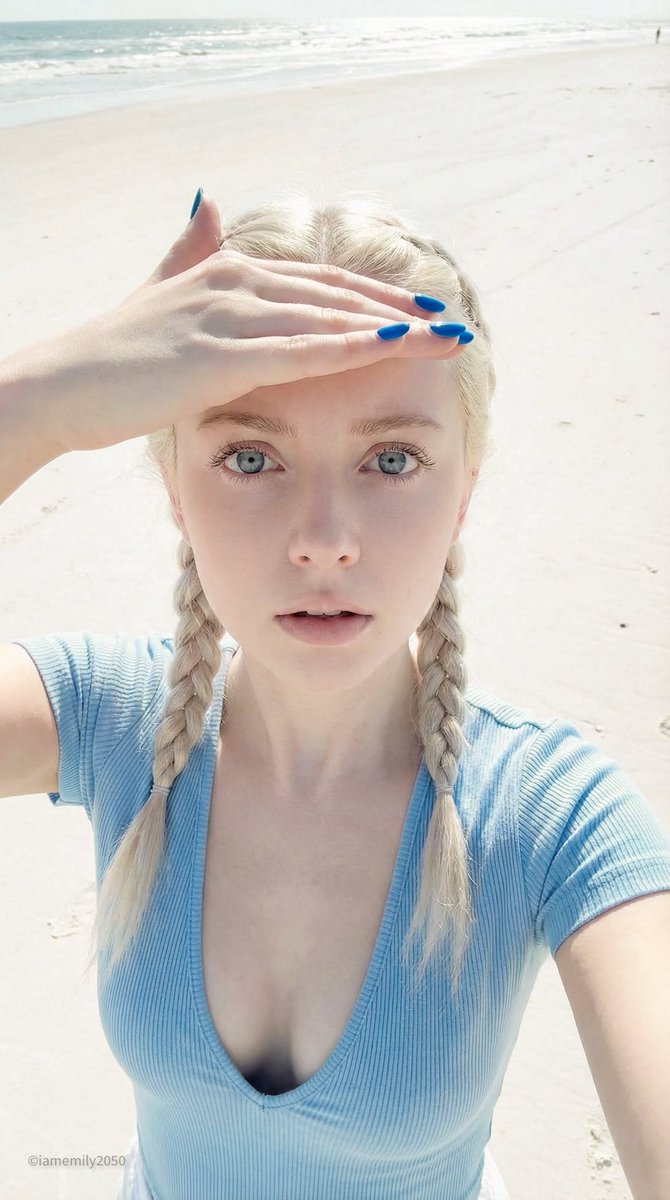 Porcelain Doll Beach Selfie