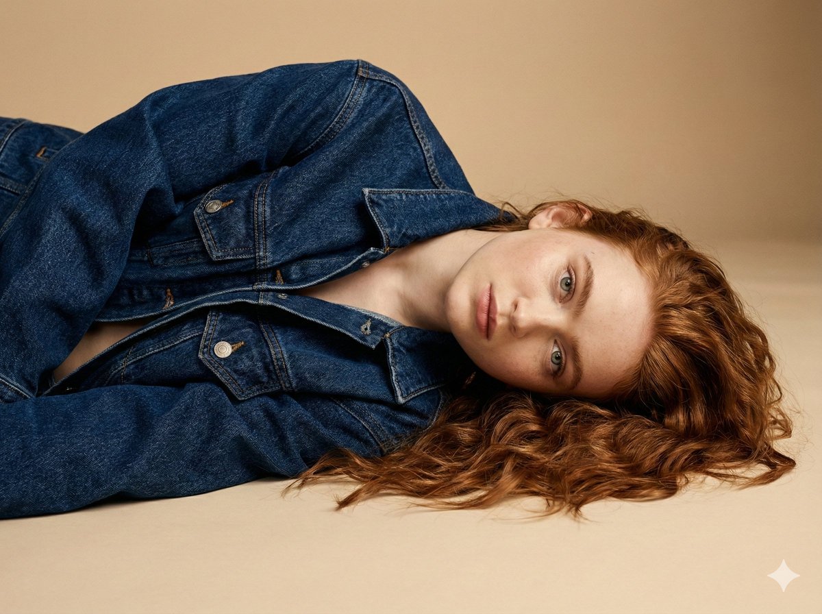 High Fashion Denim Editorial Portrait