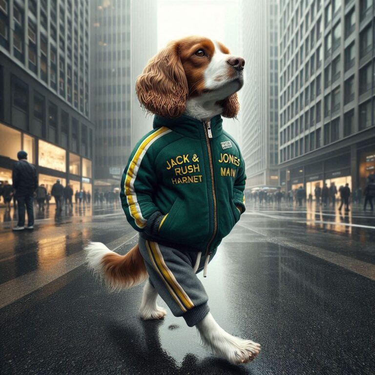 Dachshund in Blue Jacket Walking
