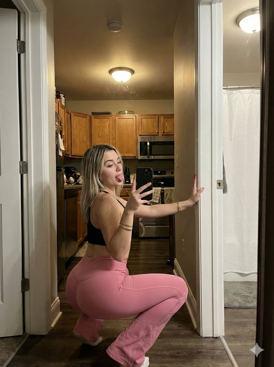 Playful Mirror Selfie Pose