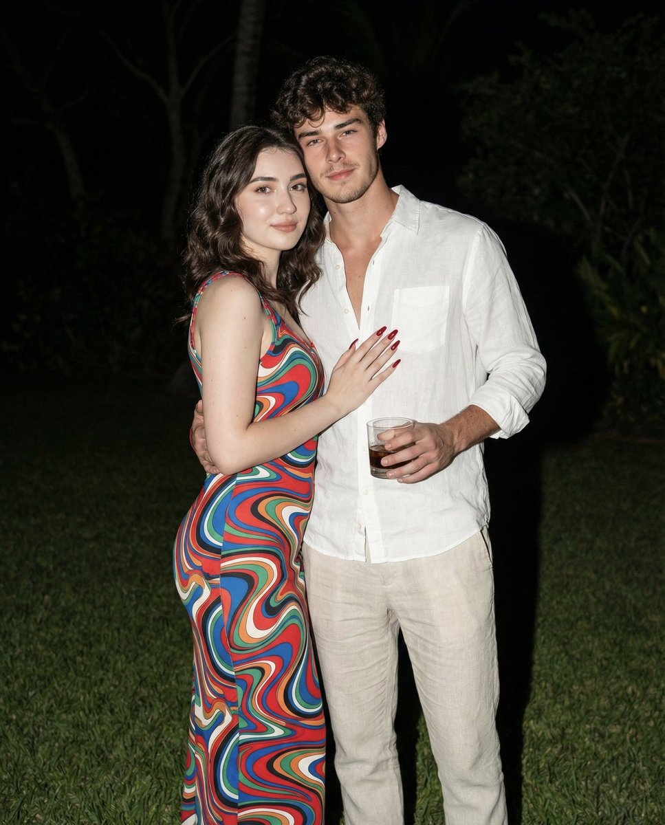 Intimate Nighttime Embrace in Flash Photography