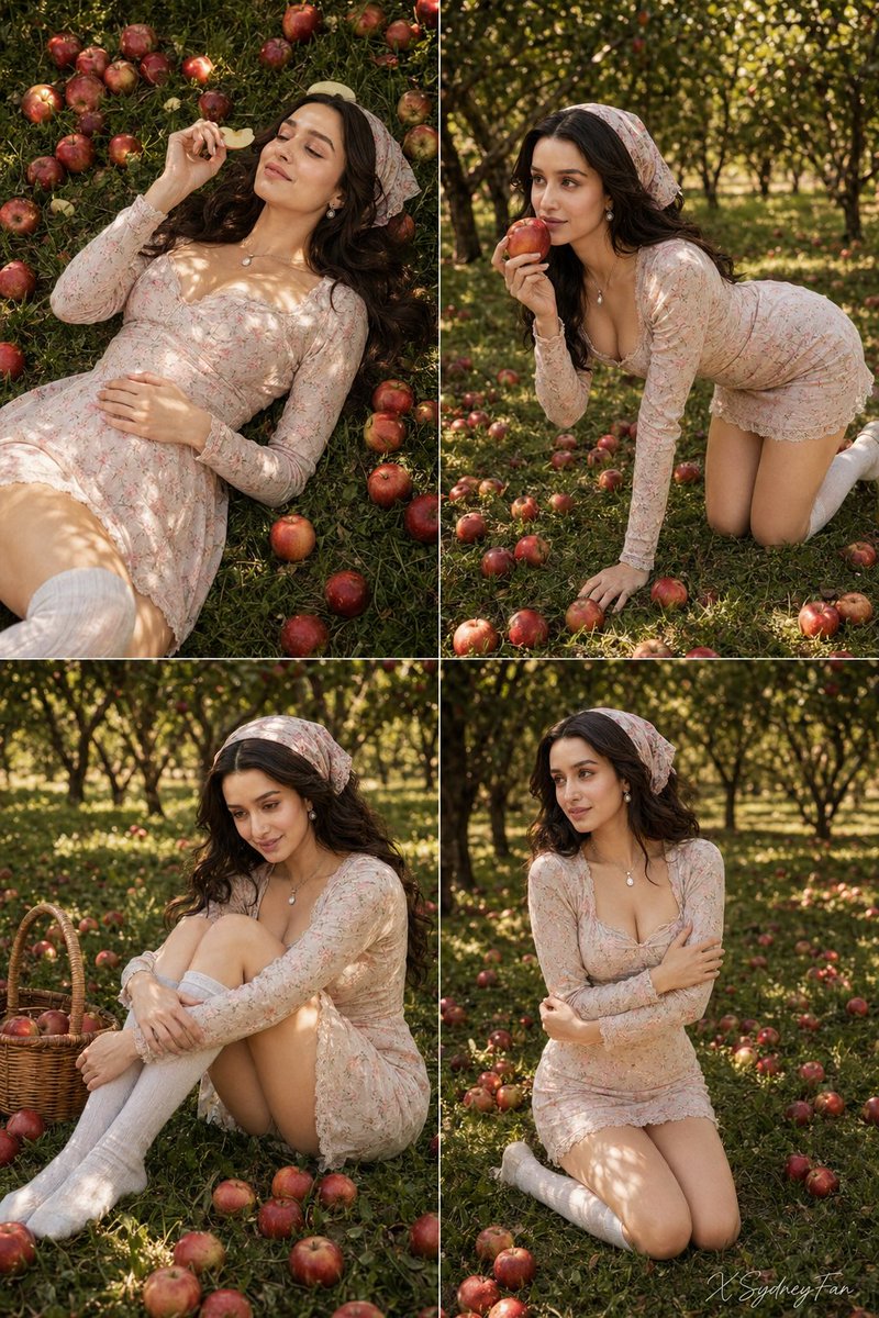 Apple Orchard Girl Collage Portrait