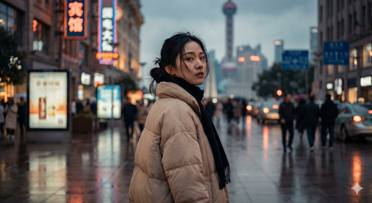 Melancholic Neon Street Portrait