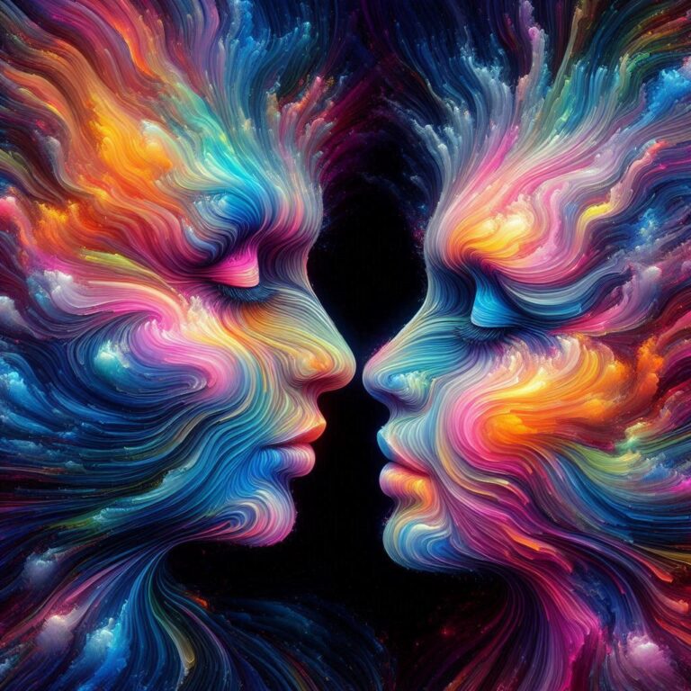 Vibrant Faces Color Merge Art