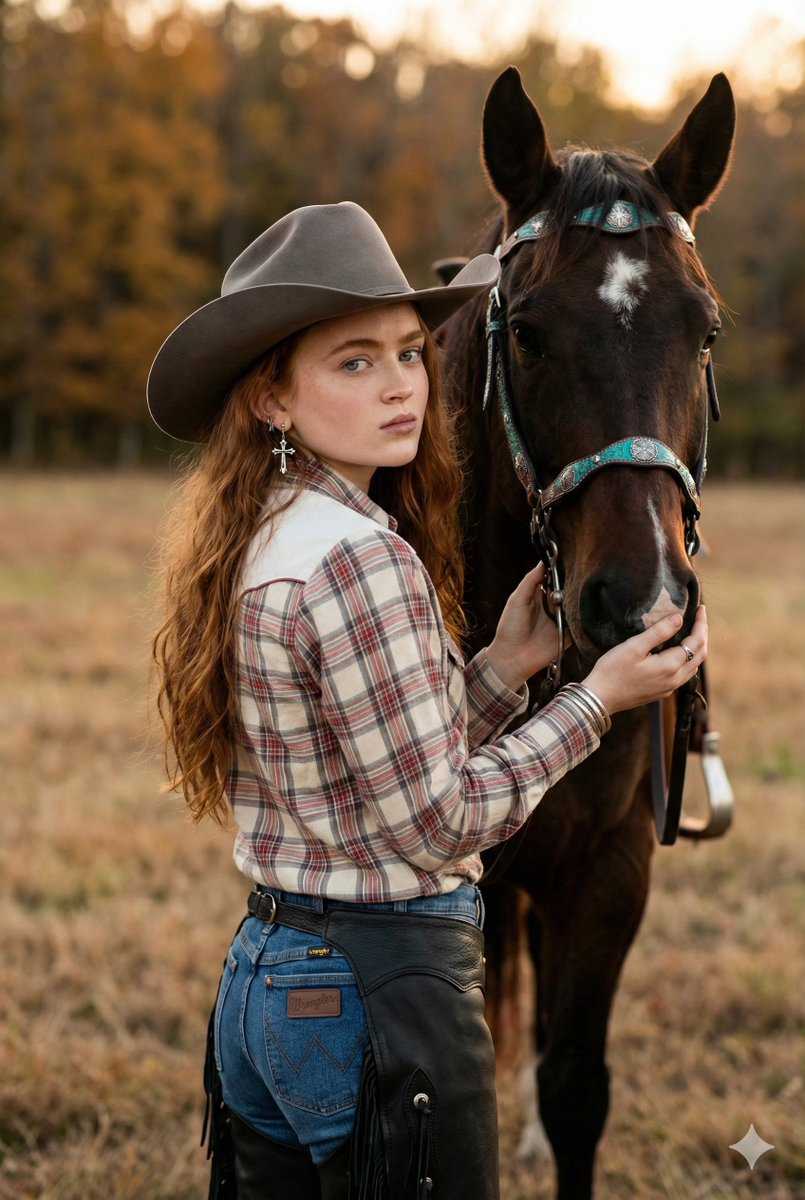 Western Cowgirl and Her Horse