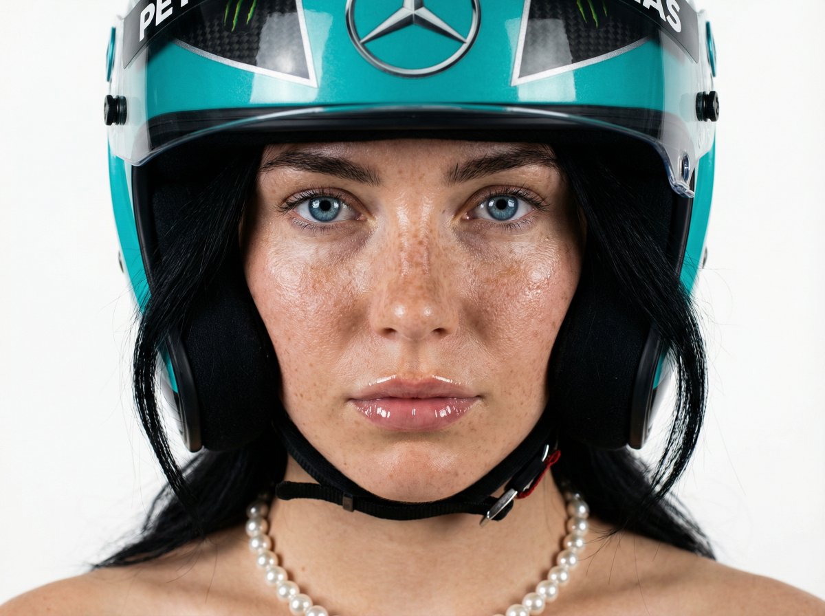 Racing Helmet High Fashion Portrait