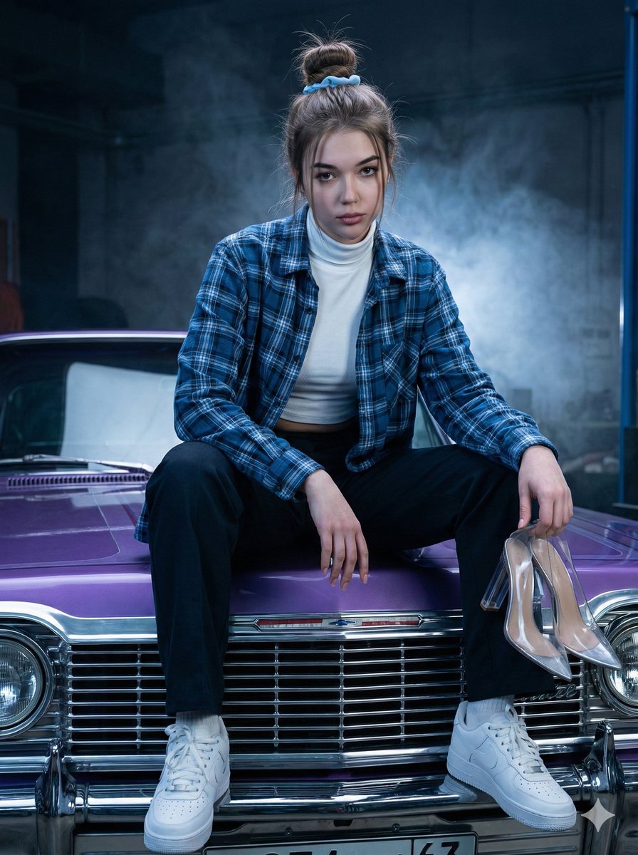 Urban Rebel Cinematic Woman Portrait