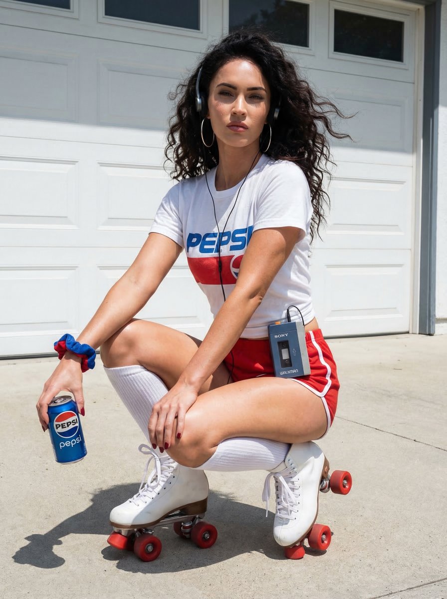 Retro Pepsi Roller Skating Girl