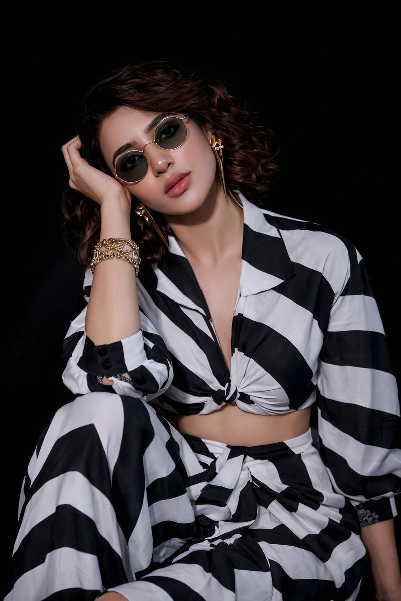Chic Stripes Fashion Portrait