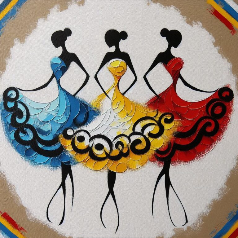 Abstract Expressionist Dancers Circle