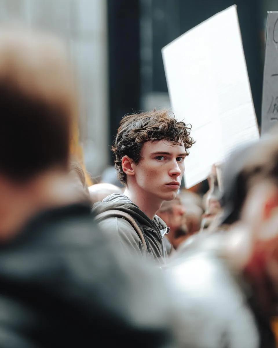 Lone Protester Portrait
