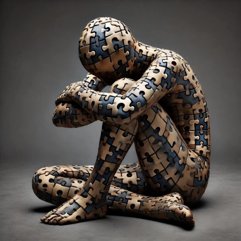 Introspective Puzzle Suit Art Design