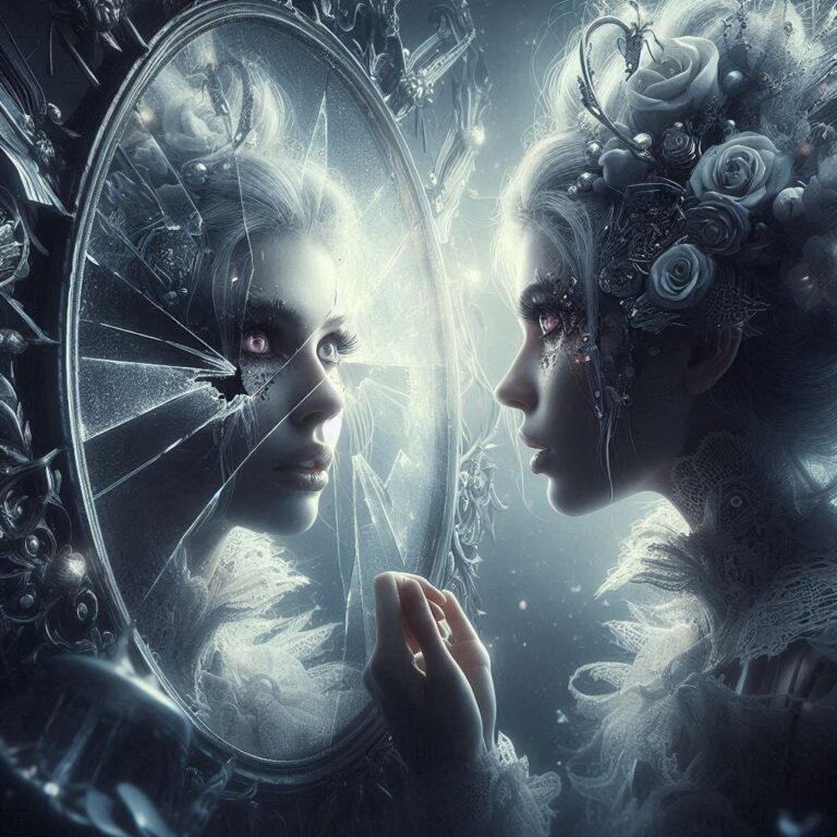 Surreal Mirror Reflection Dark Fantasy