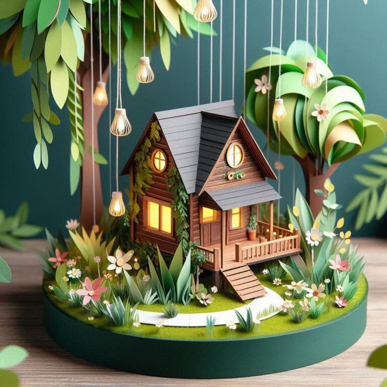 Charming Wooden House Diorama