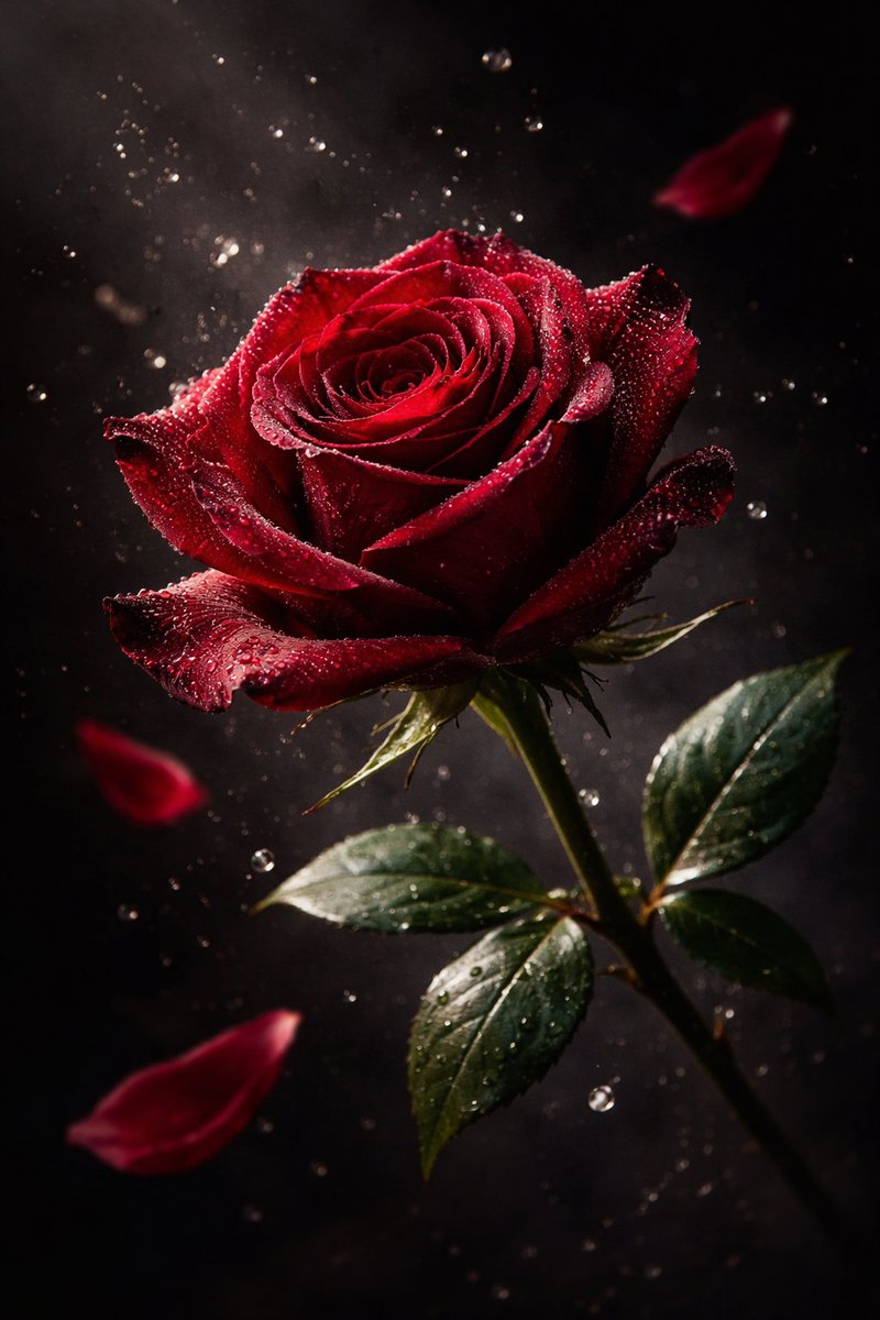 Cinematic Luxury Velvet Red Rose
