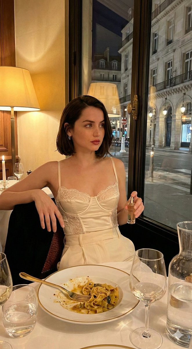Elegant Candlelit Dinner Fashion Portrait