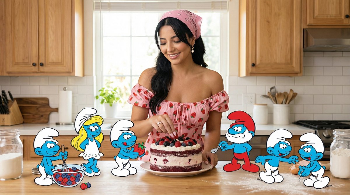 Baking With Smurfs In Kitchen