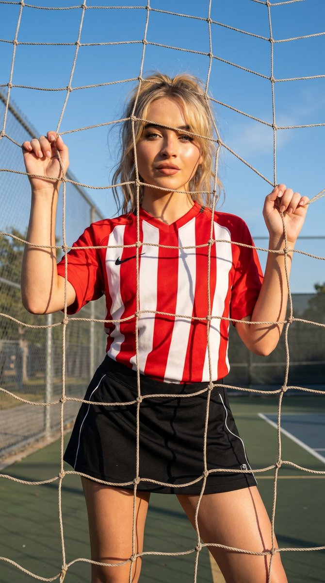 Sunlit Soccer Fashion Portrait