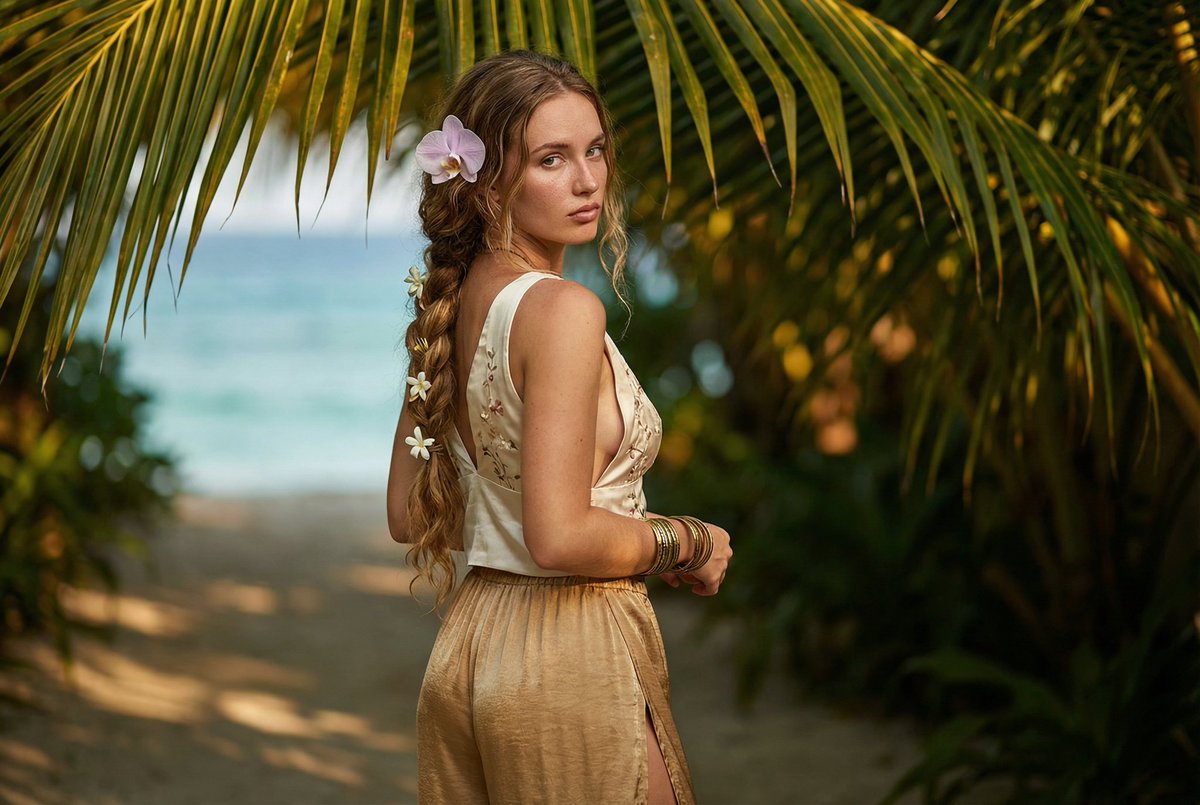 Tropical Portrait Face-Preserved Edit
