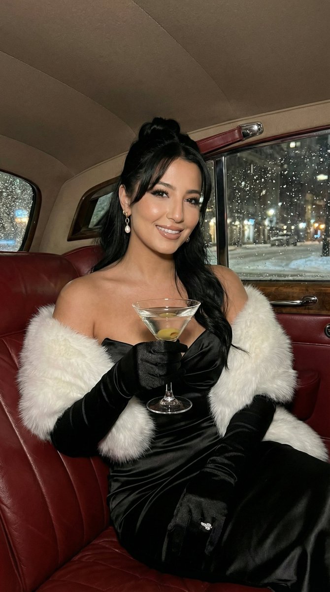 Elegant Winter Night in Vintage Car